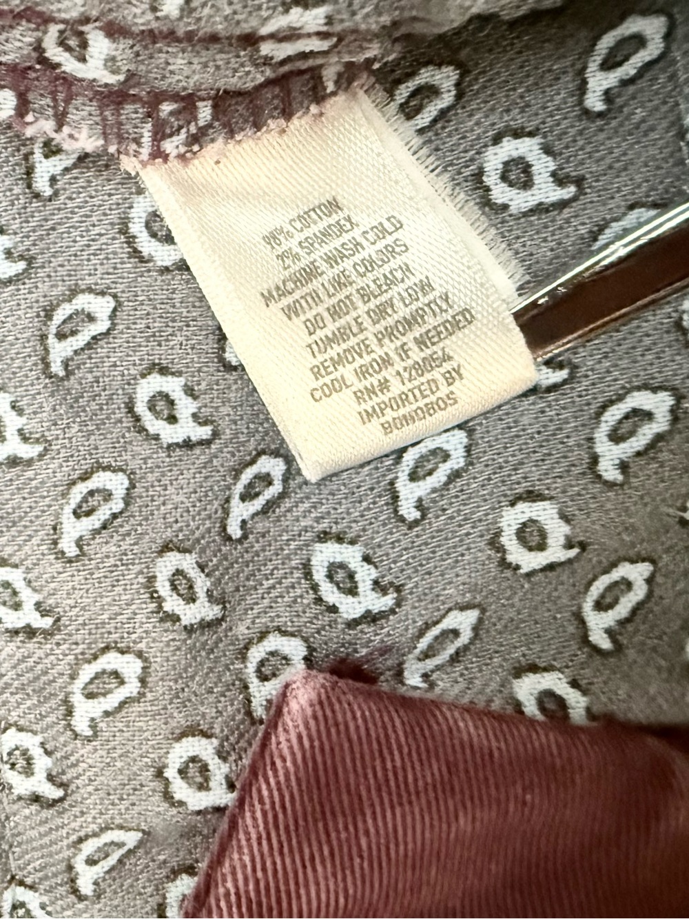 NEW BONOBOS Pants Men 31x30” Chino Slim Straight Burgundy Cotton Stretch Preppy - Picture 13 of 15